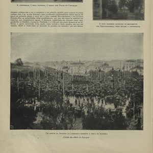 Excerto da reportagem sobre a «Festa da Bandeira» de 1 de dezembro de 1910, publicada na revista «Occidente» (edição n.º 1150).