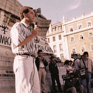 António José Seguro numa ação de solidariedade para com os alunos chineses que participaram nas manifestações pró-democracia na Praça Tiananmen, em Pequim.