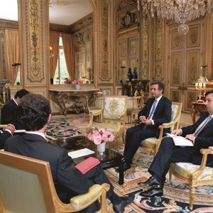 António José Seguro, secretário-geral do Partido Socialista, no Palácio do Eliseu (Paris), com o Presidente francês François Holland.